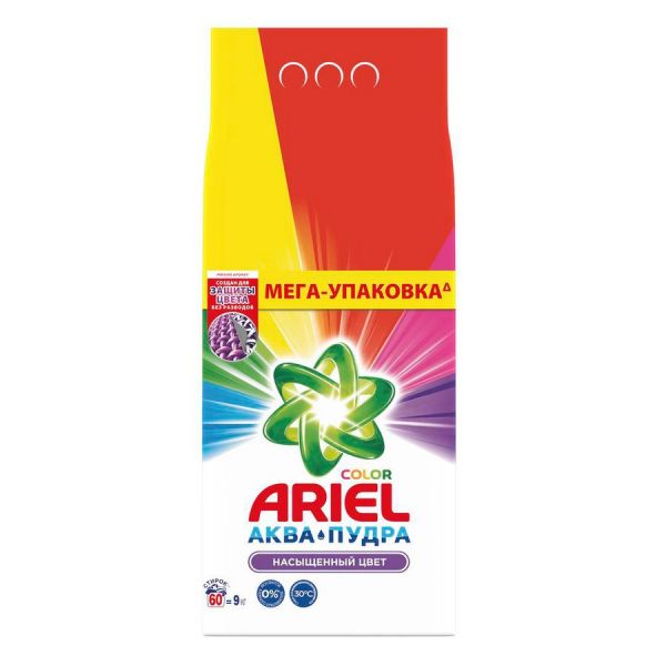 Стиральный порошок Ariel Color аква-пудра для цветного белья, автомат, 9 кг